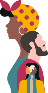 People looking in different directions
